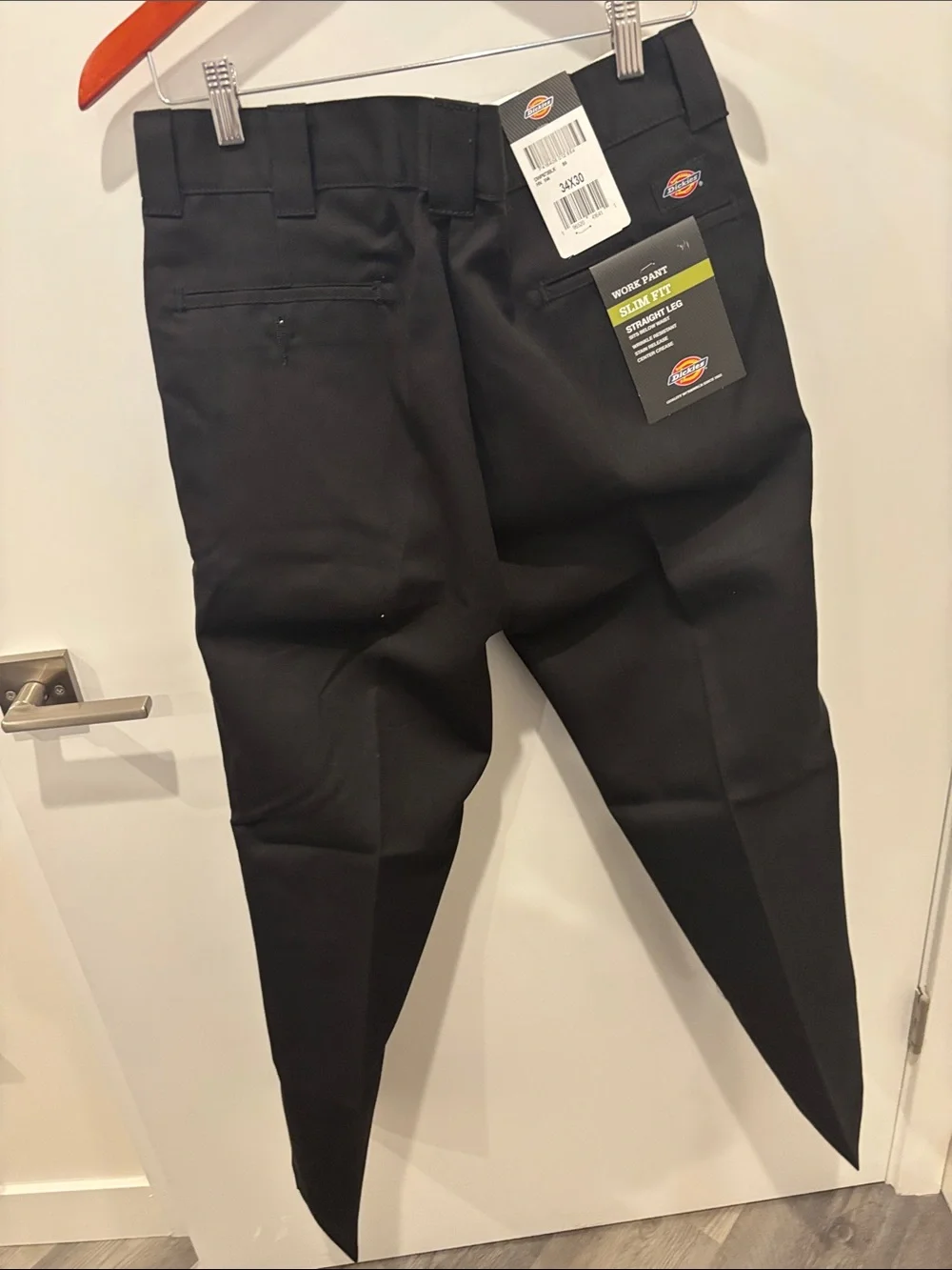 Dickie’s Men's 34x30 Black Work Pants - Classic Straight Fit